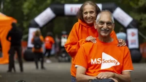 MS Society event participants wearing branded t-shirts